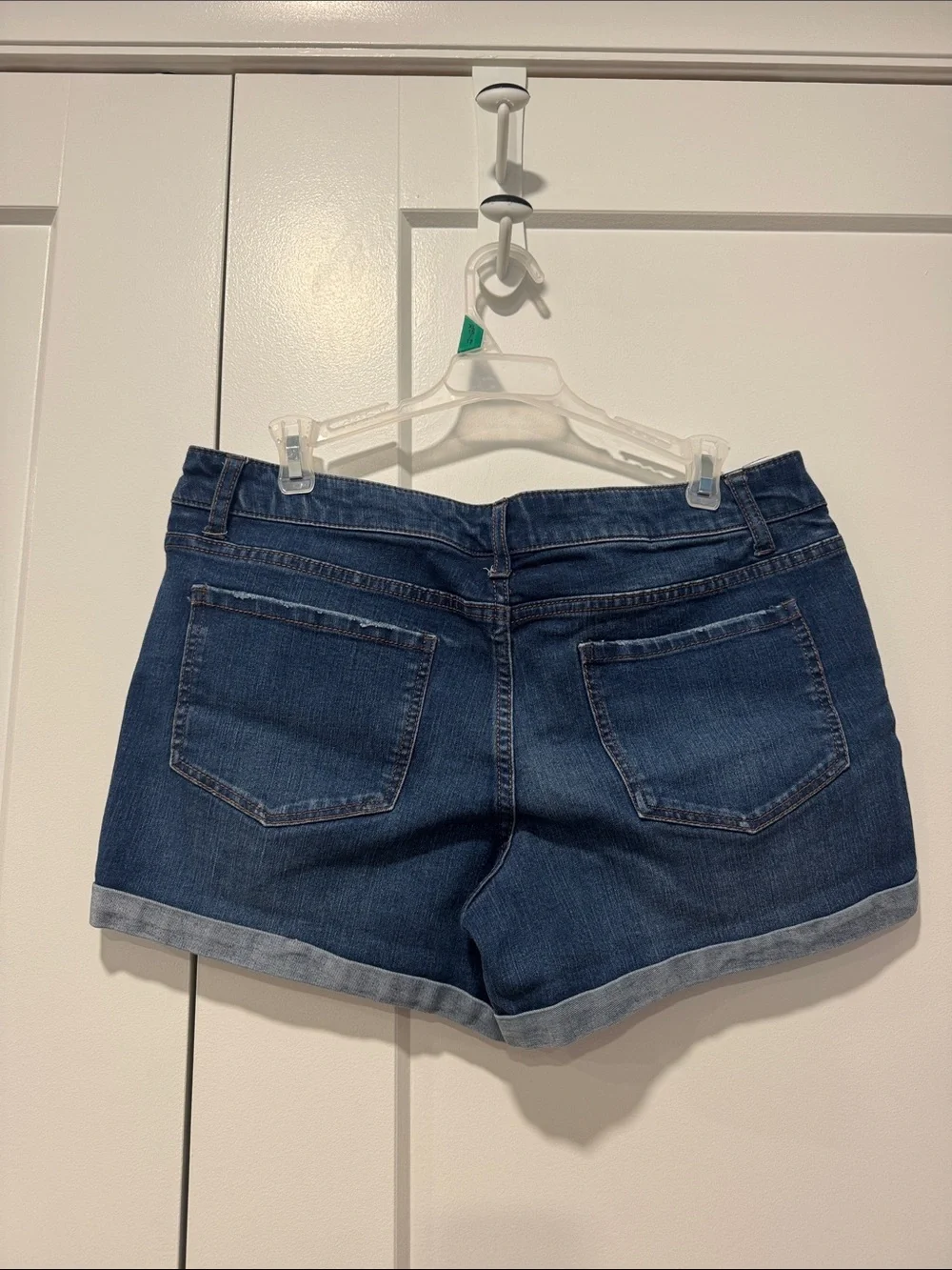 Time and Tru Dark Blue Rolled Hem Denim Shorts